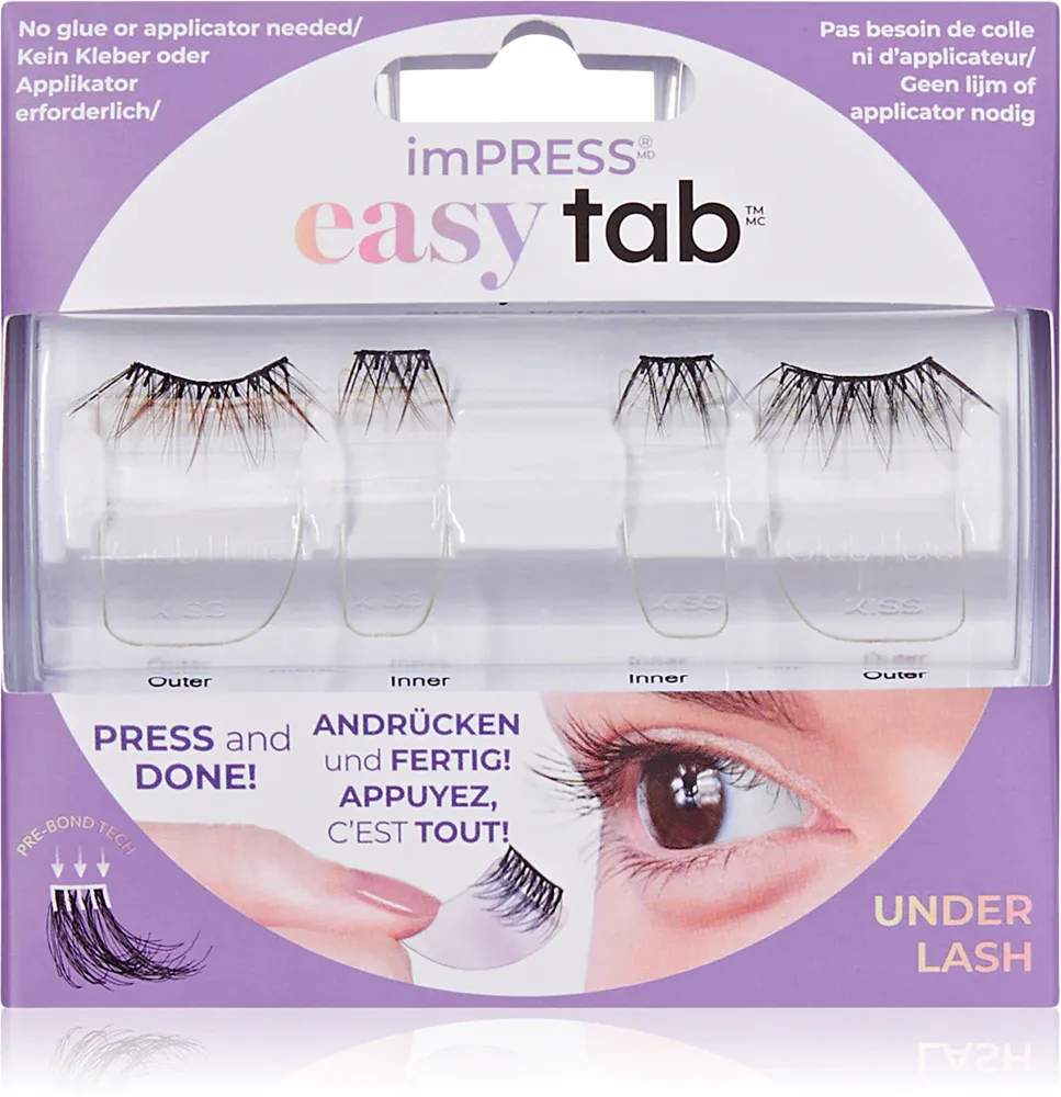 KISS imPRESS easy tab - Самоклеящиеся пучки ресниц, 4 шт