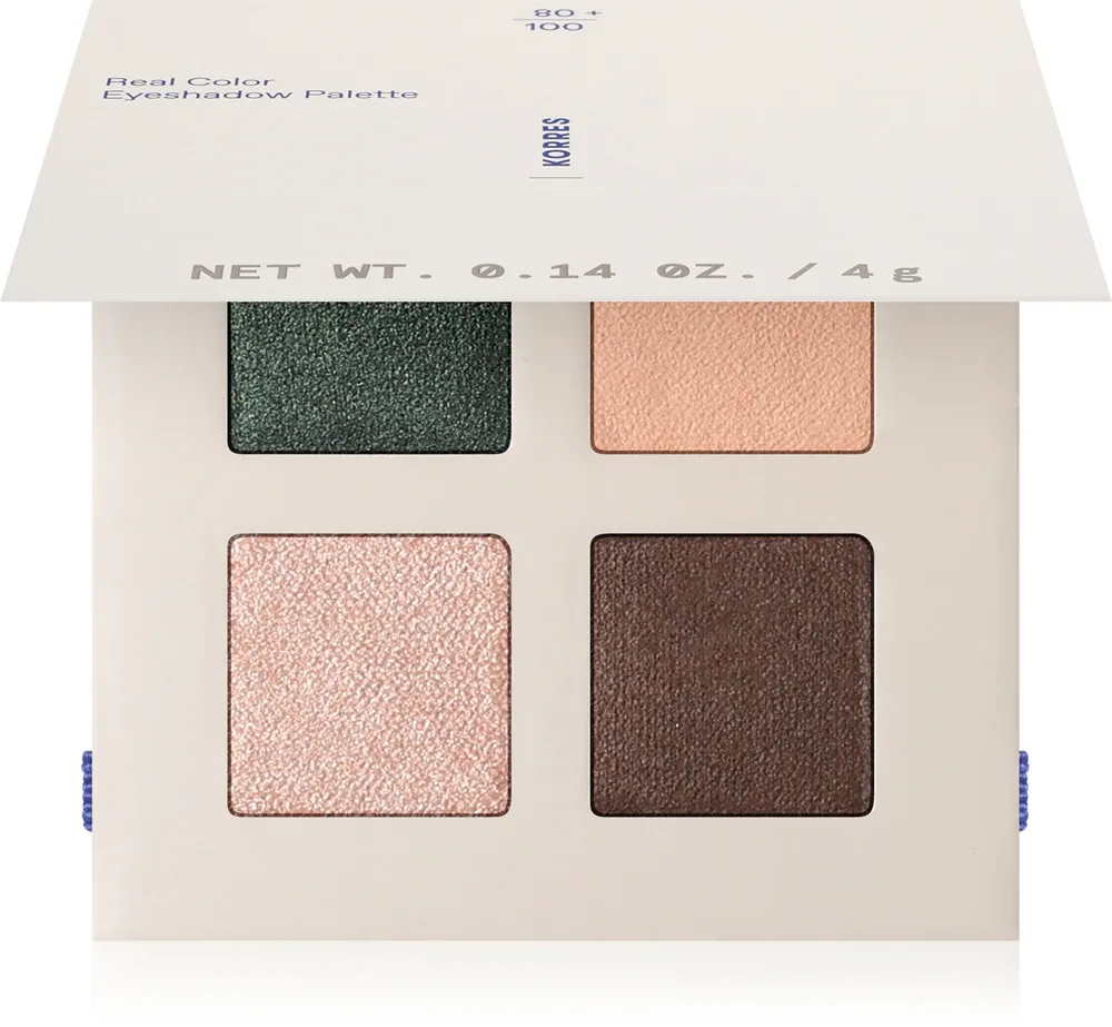 Korres Real Color Natural Palette - Палетка теней для век, 4 г, оттенок 01 Forest Nudes