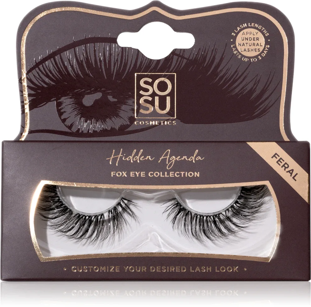 SOSU Cosmetics Hidden Agenda Fox Eye Collection - искусственные ресницы, 1 шт, оттенок Feral