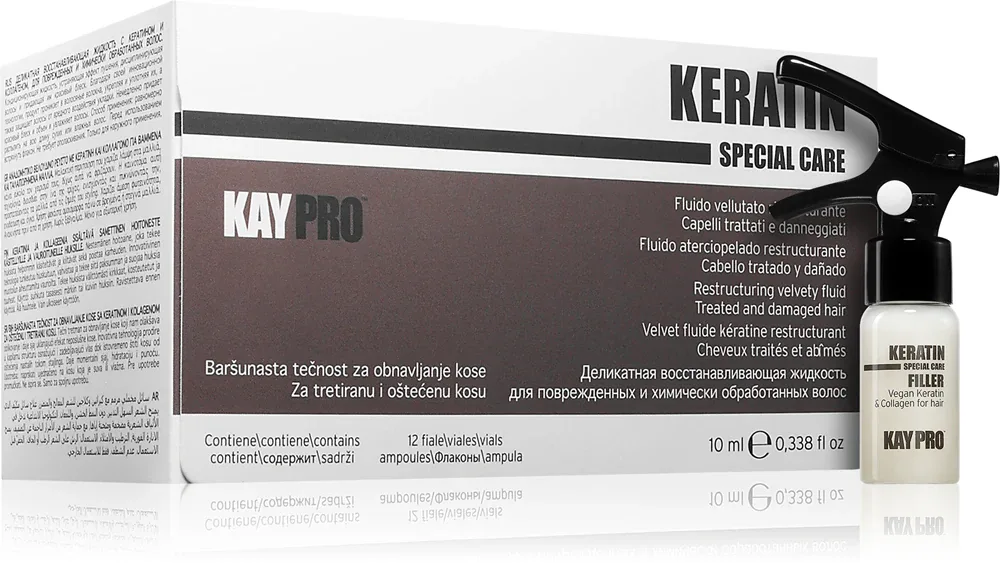 Kaypro Keratin Filler - Флюид для поврежденных волос do profesjonalnego użytku, 12 мл