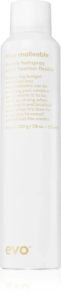 EVO Miss Malleable Flexible Hairspray - Лак для волос для долговременного эффекта, 300 мл