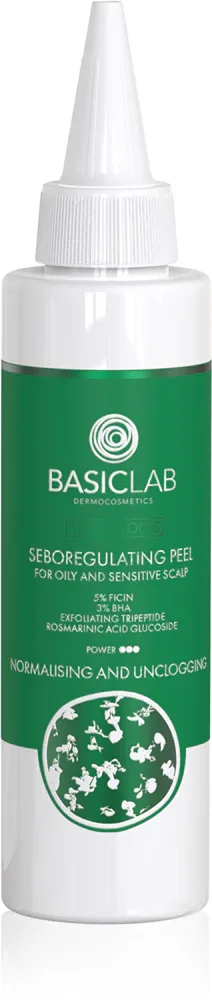 BasicLab Dermocosmetics Trichologis - Сыворотка для пилинга с отшелушивающим действием для жирной кожи головы, 150 мл