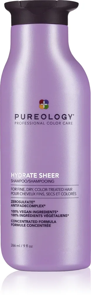 Pureology Hydrate Sheer - Легкий увлажняющий шампунь для чувствительных волос, 266 мл