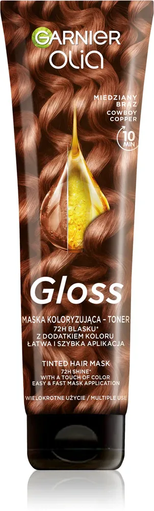 Garnier Olia Gloss - Окрашивающая маска для волос, 150 мл, оттенок Miedziany Brąz