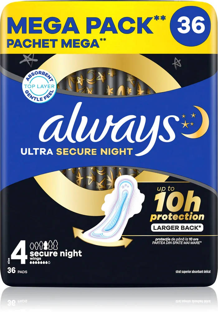 Always Ultra Secure Night Size 4 - Ночные прокладки, 36 шт