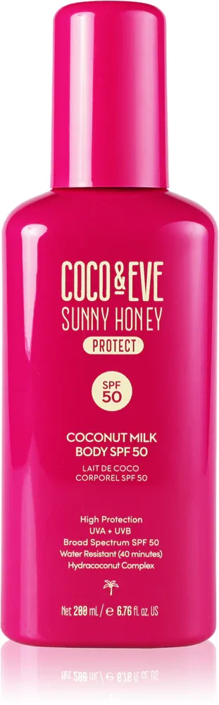Coco & Eve Sunny Honey Coconut Milk Body SPF50 - Молочко для загара тела SPF 50, 200 мл