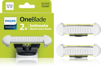 Сменные лезвия для бритвы OneBlade Philips OneBlade Intimate SkinProtect QP229/50 для интимных зон, 2 шт for OneBlade Intimate QP1924/30
