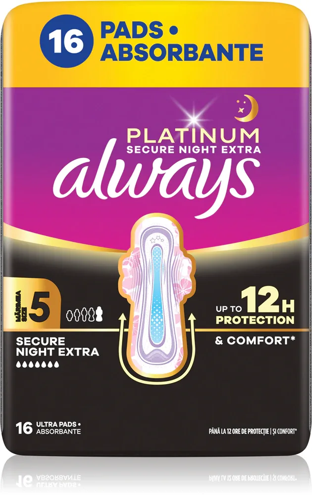 Always Platinum Night Extra Size 5 - Ночные прокладки, 16 шт