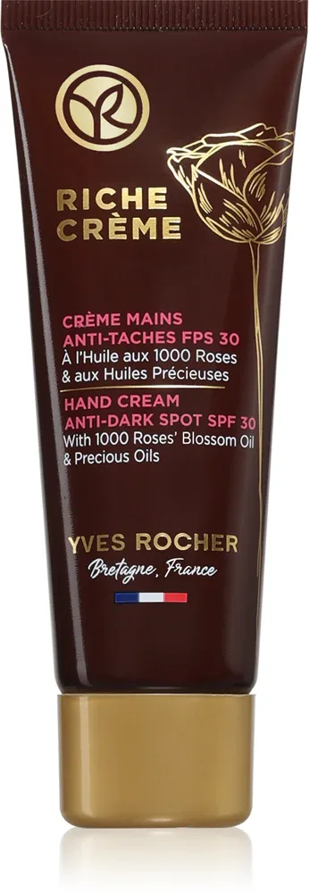 Yves Rocher Riche Créme - Крем для рук от пигментных пятен SPF 30, 50 мл