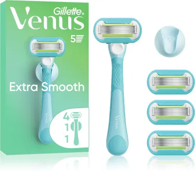 Gillette Venus Extra Smooth - Женский бритвенный станок с держателем для душа + ostrza zapasowe, 6 шт