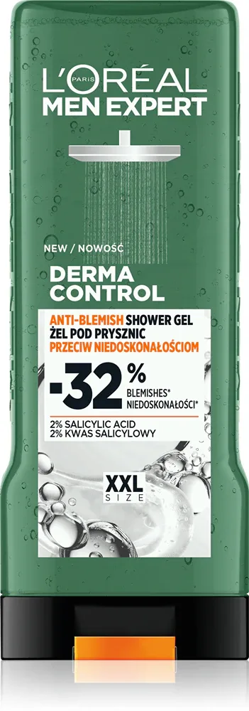 L’Oréal Paris Men Expert Derma Control - Гель для душа для мужчин с проблемной и жирной кожей, 400 мл
