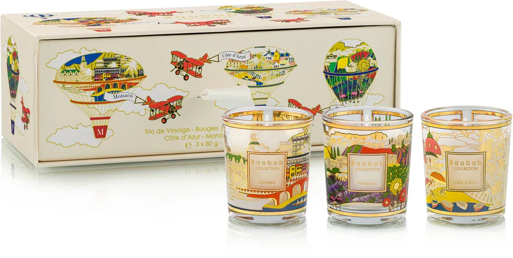Baobab Collection Trio Travel Candles - Ароматическая свеча подарочный набор, 3 г