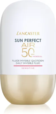 Lancaster Sun Perfect Air 50 Sensitive Mineral - Суперлегкий захисний флюїд для чутливої шкіри з схильністю до пігментації SPF 50, 40 мл