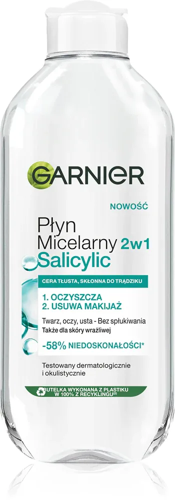Garnier Salicylic Micellar Cleansing Water - Очищающий мицеллярный раствор с салициловой кислотой, 400 мл