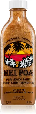 Hei Poa Pure Tahiti Monoï Oil Golden Mother of Pearl - Многофункциональное масло с блестками, 100 мл
