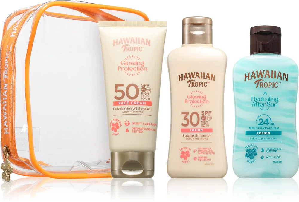 Набор солнцезащитных средств Hawaiian Tropic Glowing Protection Trio с кремом для лица и молочком для тела, 2 шт