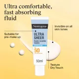 Солнцезащитный флюид для лица Neutrogena Ultra Sheer Hydratation SPF 50, увлажняющий, 50 мл — фото 3
