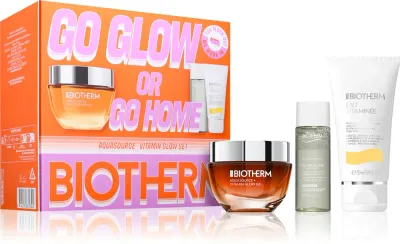 Набор косметики Biotherm Aquasource Vitamin Glow Gel подарочный, с гелем для лица и молочком для тела