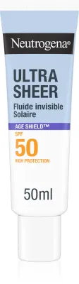 Солнцезащитный флюид для лица Neutrogena Ultra Sheer Age Shield SPF 50, с ниацинамидом, 50 мл