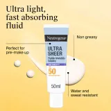 Солнцезащитный флюид для лица Neutrogena Ultra Sheer Age Shield SPF 50, с ниацинамидом, 50 мл — фото 3