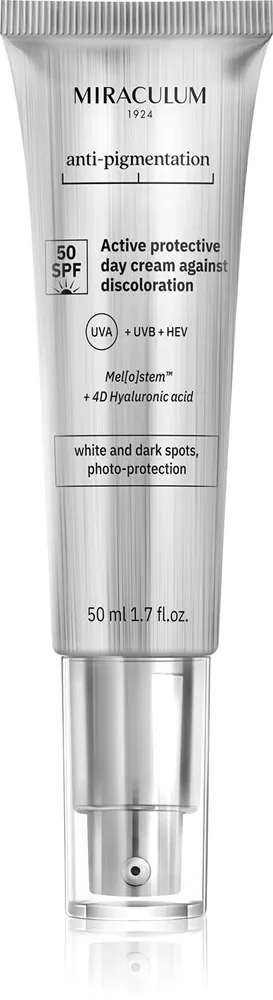 Крем для лица Miraculum Anti- Pigmentation SPF 50 против пигментации, с защитой SPF, 50 мл SPF 50