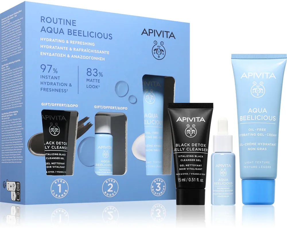 Набор для ухода за лицом Apivita Aqua Beelicious Hydrating Refreshing Routine Set увлажняющий, подарочный