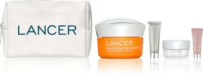 Набор для ухода за лицом LANCER INSTANT GLOWING Set осветляющий крем, кремы и косметичка, 1 шт