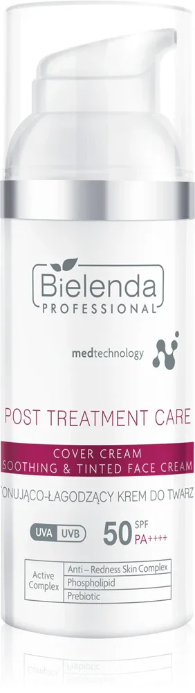 Крем для лица Bielenda Professional Post Treatment Care Soothing Tinted Face Cream тонирующий, успокаивающий, с SPF, 50 мл SPF 50