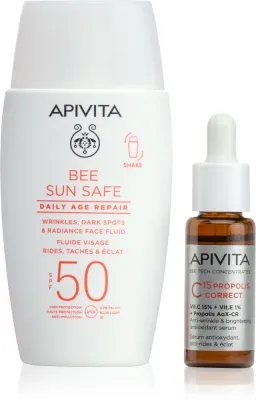 Набор для ухода за лицом Apivita Bee Sun Safe Anti-Dark Spots Duo солнцезащитный, подарочный, 1 шт