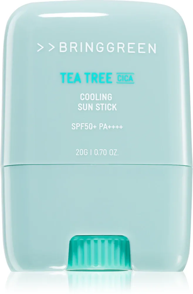 Стик солнцезащитный BRINGGREEN Tea Tree Cica Cooling Sun Stick для лица, с охлаждающим эффектом, 20 г SPF 50+