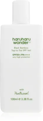 Средство солнцезащитное для лица и тела Haruharu Wonder Black Bamboo Top-to-Toe SPF Veil с ниацинамидом, 100 мл SPF 50+