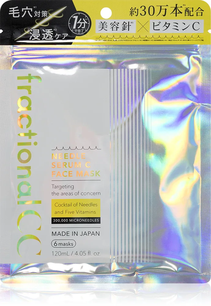Маска для лица fractional CC Needle Serum C Face Mask с ниацинамидом, увлажняющая, 6 шт