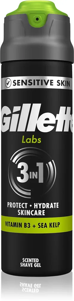 Пена-гель для бритья Gillette Labs 3 в 1, с ниацинамидом, для чувствительной кожи, 198 мл