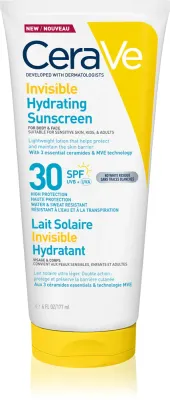 Молочко солнцезащитное CeraVe Invisible Hydrating Sunscreen SPF 30 для лица и тела, увлажняющее
