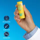 Стик солнцезащитный CeraVe Invisible Sun Stick SPF 50+ для лица и губ, для чувствительной кожи, 8 г — фото 4