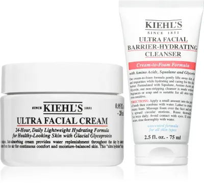 Kiehl's Ultra Hydration Ritual - Набор для ухода за лицом Ultra Hydration Ritual крем и очищающий гель do każdego rodzaju skóry