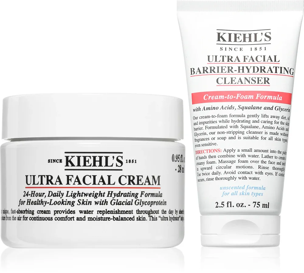 Kiehl's Ultra Hydration Ritual - Набор для ухода за лицом Ultra Hydration Ritual крем и очищающий гель do każdego rodzaju skóry