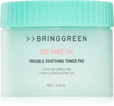Пэды для лица BRINGGREEN Tea Tree Cica Trouble Soothing Toner Pad тонизирующие, смягчающие, 90 шт