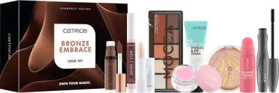 Набор косметики для макияжа Catrice Bronze Embrace Look Set с палеткой теней, базой и блеском для губ, подарочный