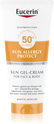 Гель-крем солнцезащитный Eucerin Sun Allergy Protect для чувствительной кожи, SPF 50+, стойкий к воде, 200 мл SPF 50+