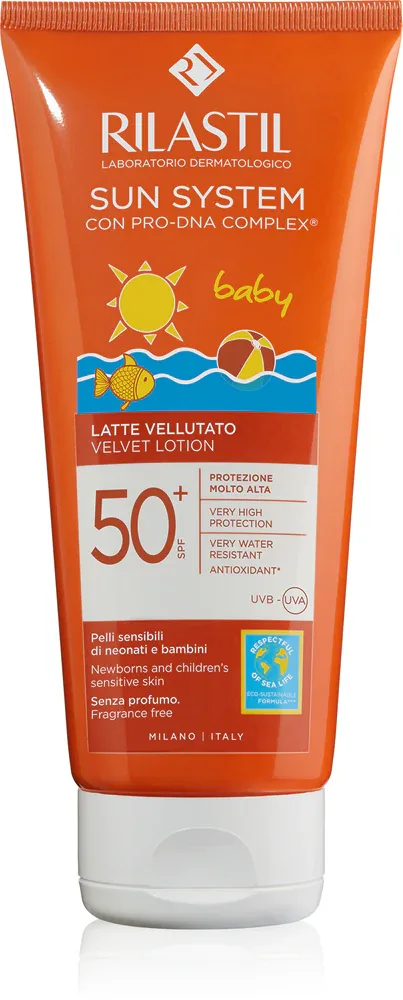 Солнцезащитное молочко для детей Rilastil Sun System Baby, для тела и лица, 200 мл