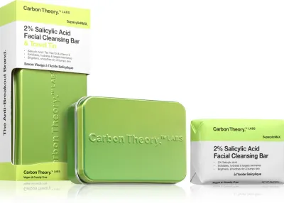 Мыло для умывания Carbon Theory Supacylic Max Facial Cleansing Bar с салициловой кислотой, для проблемной кожи, 80 г