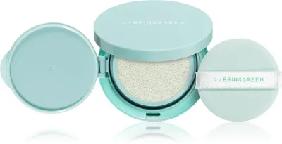 Кушон солнцезащитный BRINGGREEN Tea Tree Cica Tone Up Sun Cushion для лица, с маслом чайного дерева, 15 г SPF 50+