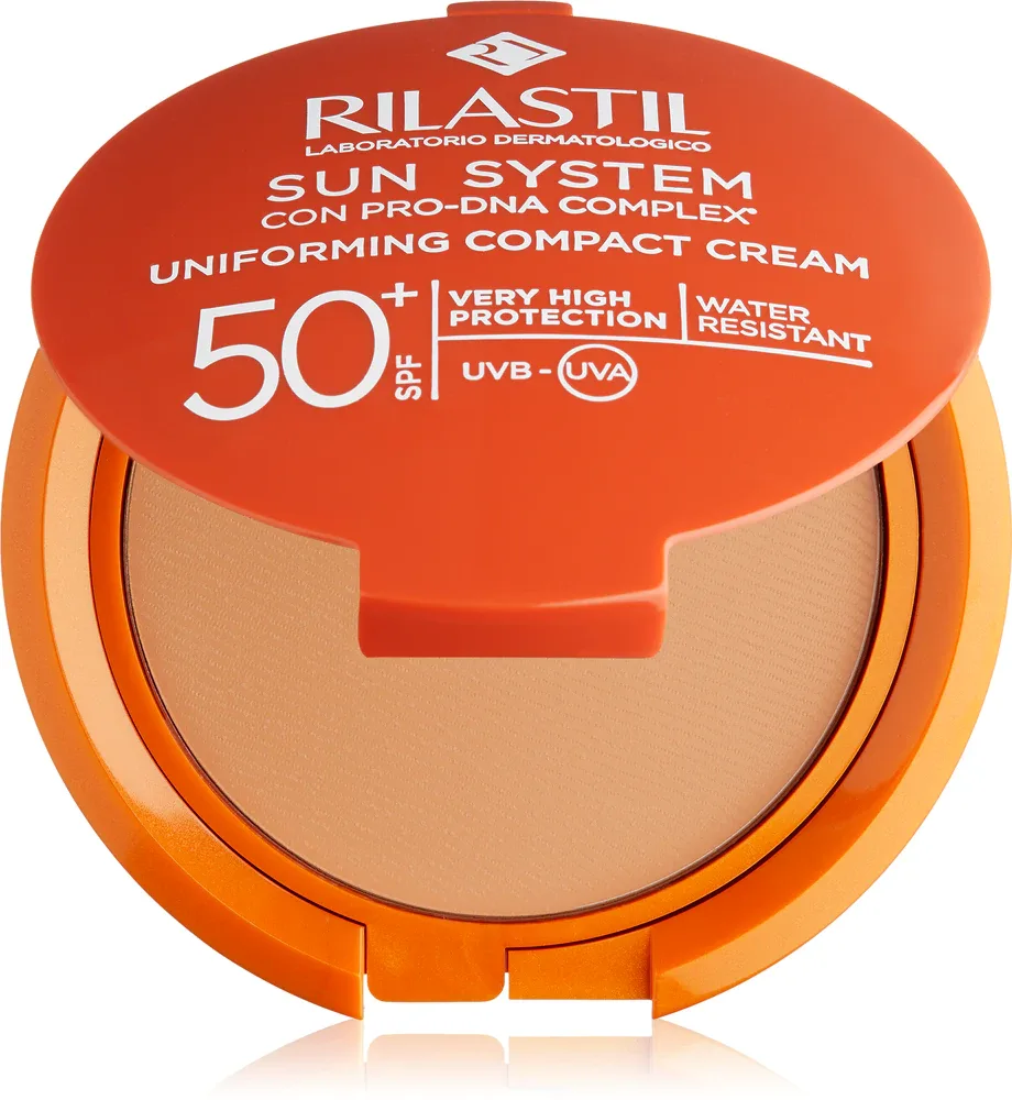 Компактный тональный крем Rilastil Sun System, SPF 50+, высокое укрытие, 10 г, оттенок Gold