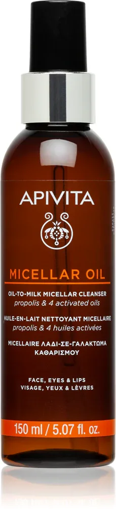 Масло для снятия макияжа Apivita Cleansing Micellar Oil мицеллярное, для водостойкого макияжа, 150 мл