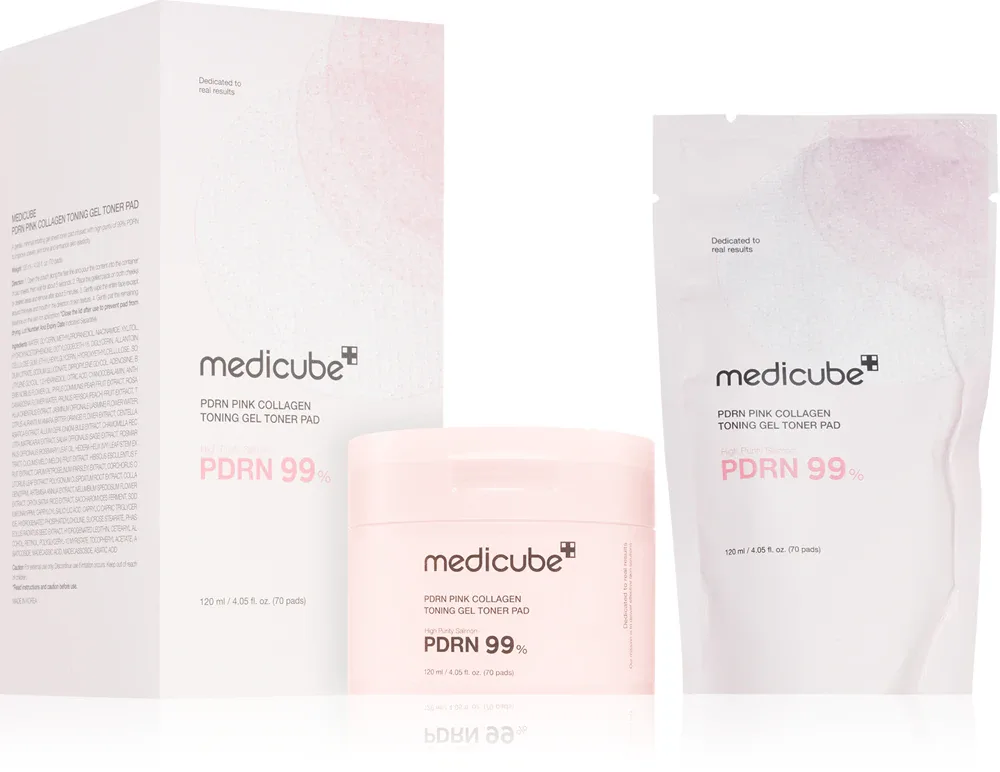 Пэды для лица medicube PDRN Pink Collagen Toning Gel Toner Pad тонизирующие, 70 шт