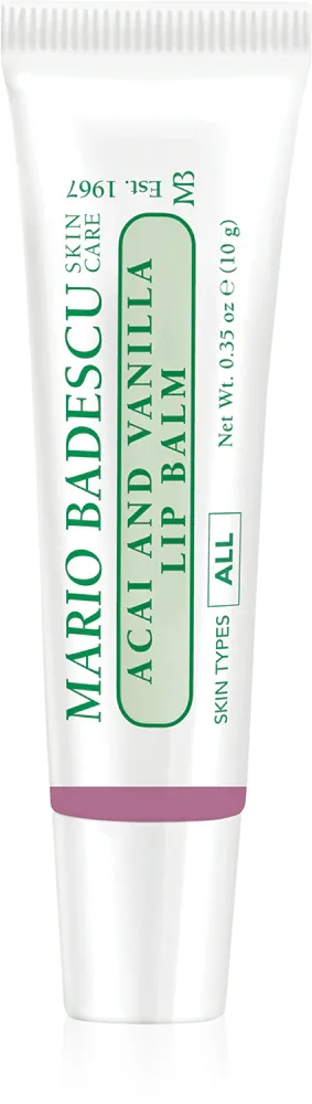 Бальзам для губ Mario Badescu Acai and Vanilla Lip Balm увлажняющий, с маслом ши, 10 г