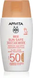 Флюид тональный Apivita Bee Sun Safe Daily Age Repair Tinted Fluid SPF50 солнцезащитный, лёгкое покрытие, 50 мл — фото 1
