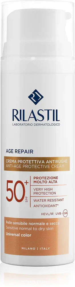 Солнцезащитный тонирующий крем для лица Rilastil Age Repair SPF 50+, 50 мл