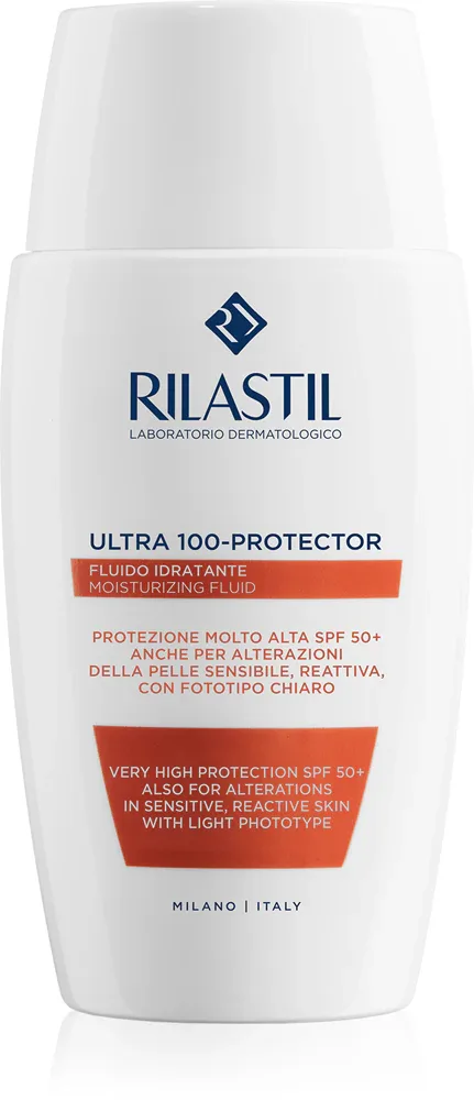 Увлажняющий солнцезащитный флюид для лица Rilastil Ultra 100-Protector, 50 мл SPF 50+